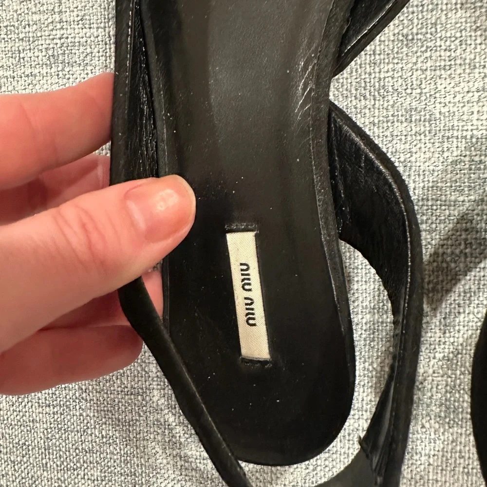 Miu Miu Sling Back Flats in Black
